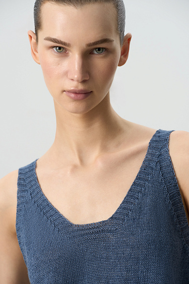 Трикотажный топ из 100% льна