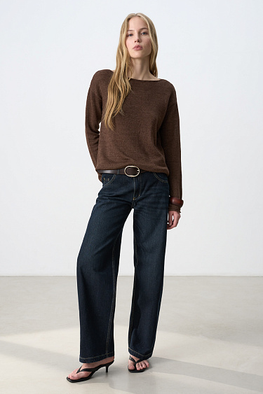 Трикотажный джемпер из 100% льна