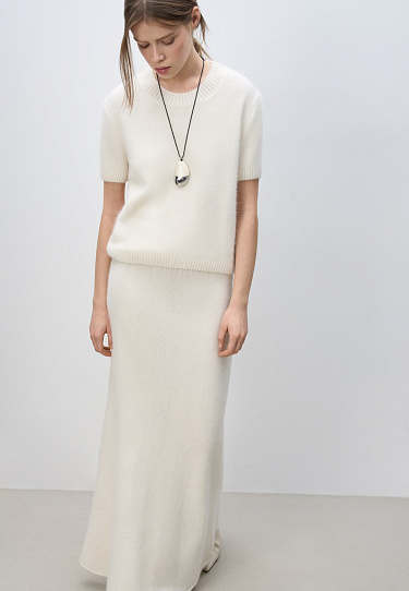 Юбка макси из пуха лисы