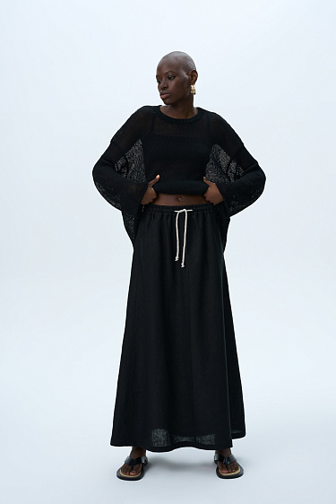 Юбка макси на кулиске из 100% льна