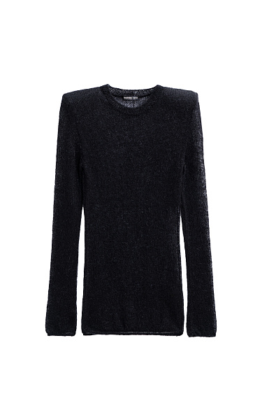 Мохеровый джемпер с плечиками