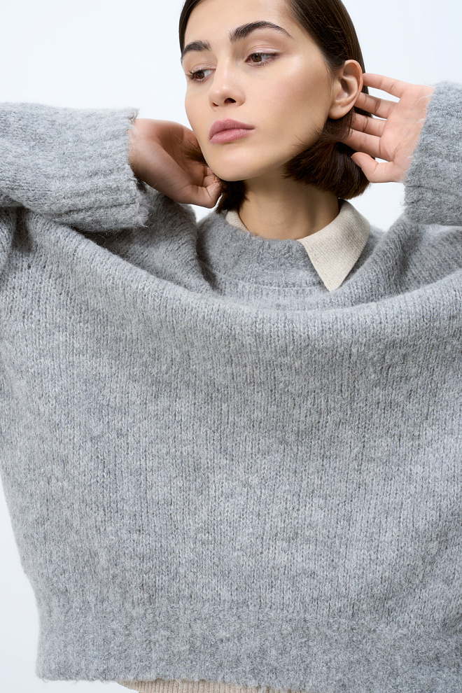 Объемный джемпер из шерсти альпака