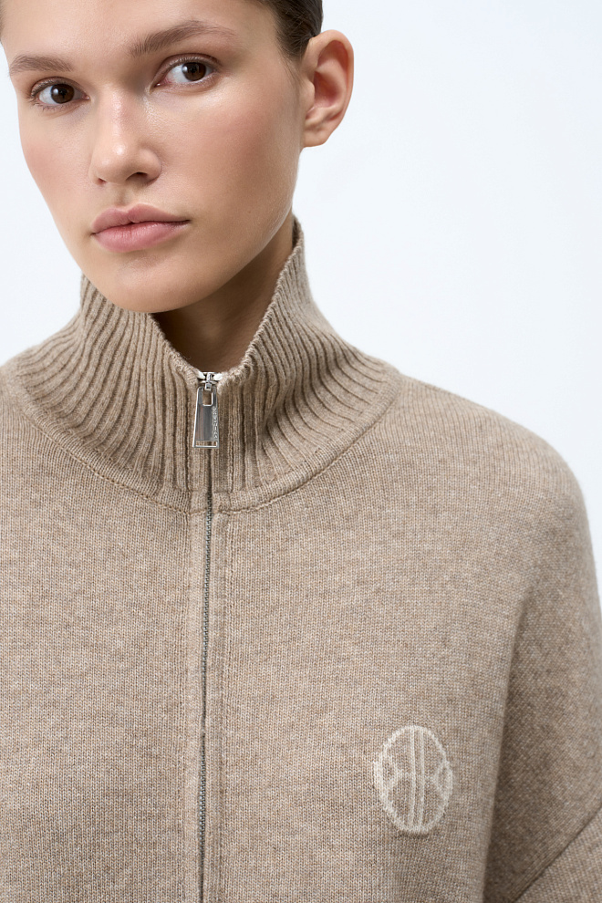 Спортивный бомбер из кашемира и шерсти 