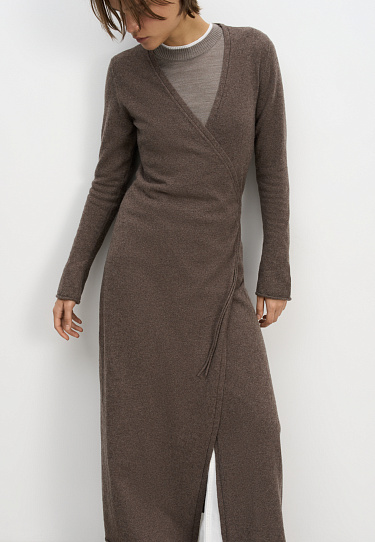 Платье на запах из шерсти и кашемира