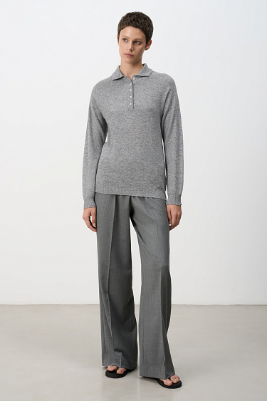 Джемпер из кашемира и шерсти с воротником поло