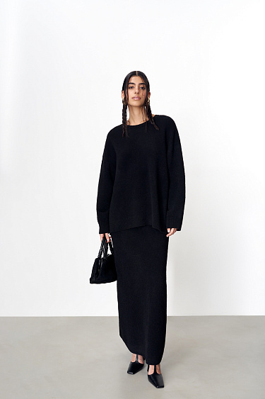 Трикотажная юбка макси из шерсти