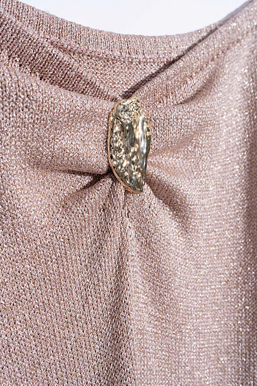 Юбка макси с люрексом и декоративным элементом