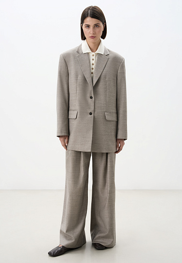 Брюки палаццо из фланели 