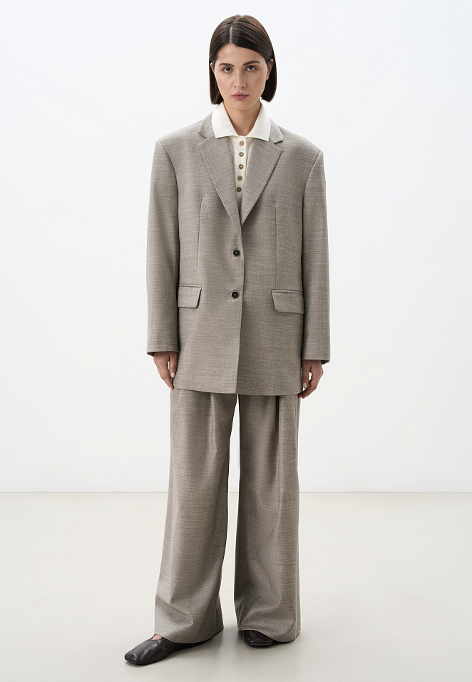 Брюки палаццо из фланели 