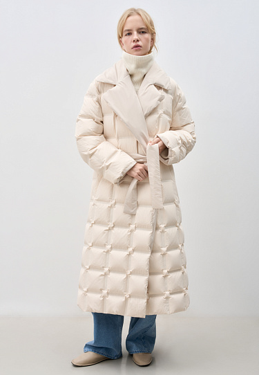 Двустороннее пальто с брендированным тиснением