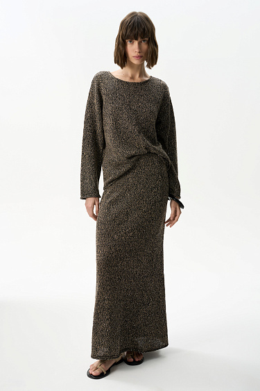 Трикотажная юбка из хлопка с пайетками