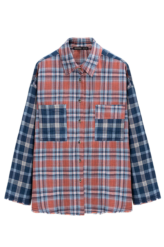 Рубашка в клетку из 100% хлопка