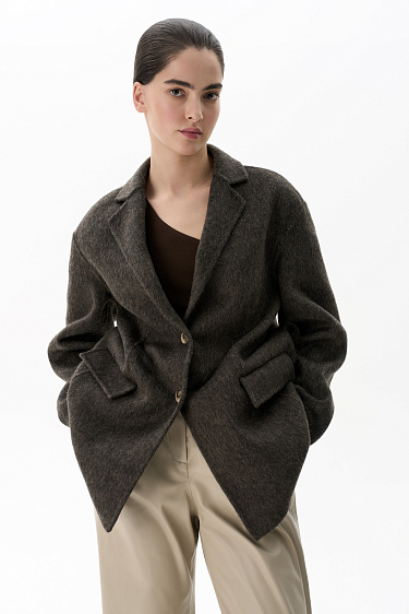 Однобортный жакет-пальто