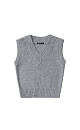 Трикотажный жилет из шерсти. Модель свободного силуэта, с V-образным вырезом, выполненным в рубчик и широкой резинкой.
