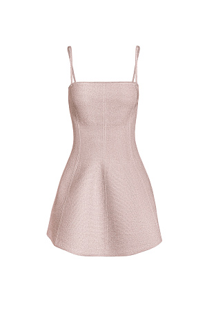 бежевый Трикотажный корсет из вискозы с люрексом. Модель удлиненного силуэта, на тонких бретельках. Бретельки отстегиваются. Застежка изделия на молнию на сзади.