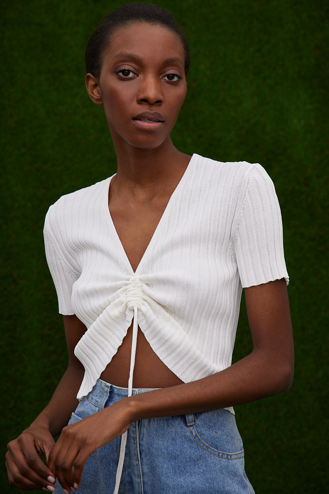 Трикотажный топ с кулиской