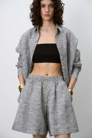 Шорты из текстурного льна