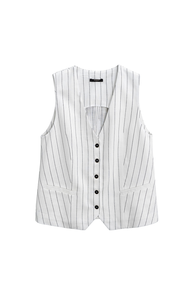 Льняной костюм в полоску