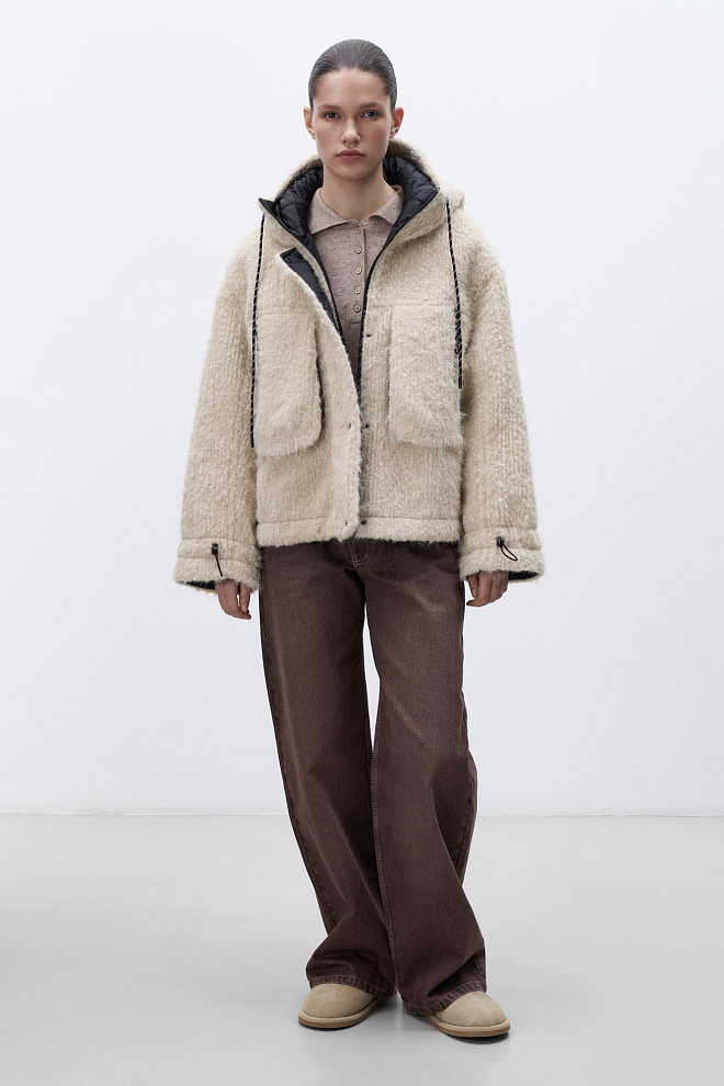 Куртка из экомеха на стеганой подкладке