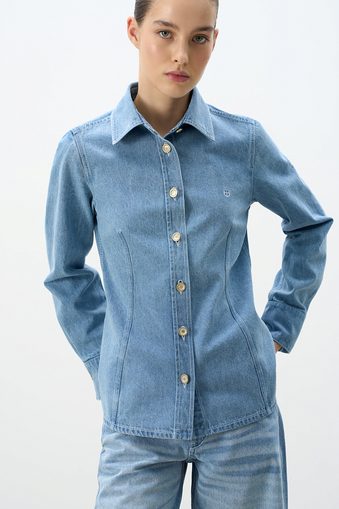 Джинсовая рубашка из 100% хлопка