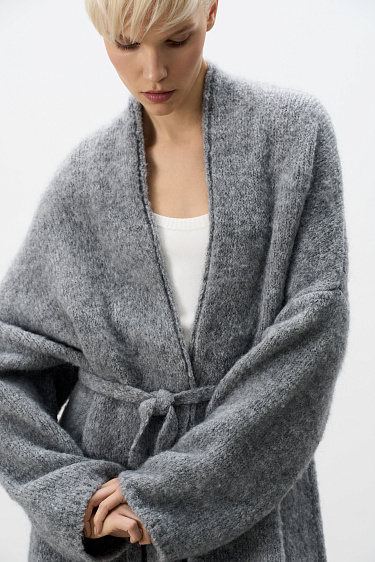 Длинный кардиган с добавлением мохера