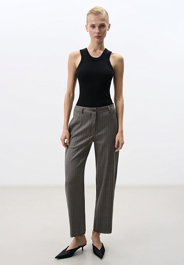 Брюки из шерсти в полоску