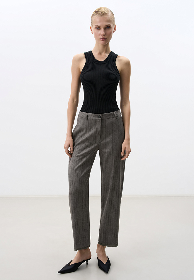Брюки из шерсти в полоску