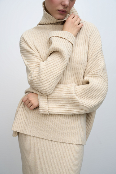 Джемпер в рубчик из кашемира и шерсти