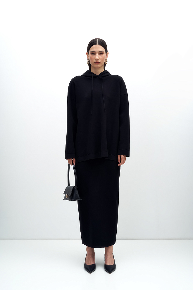 Худи с капюшоном из вискозы 