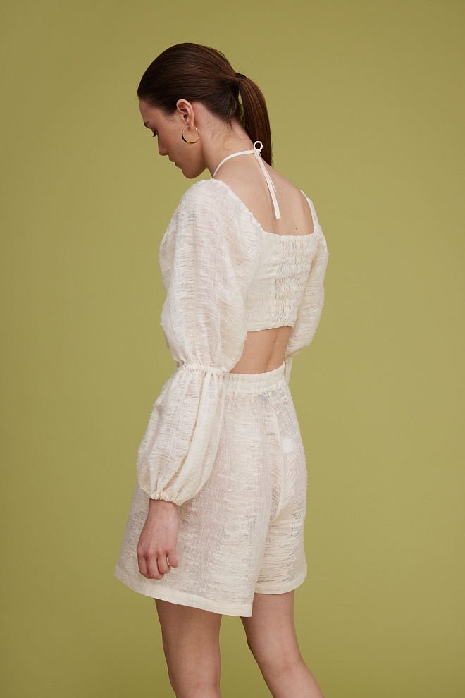 Шорты из текстурного льна