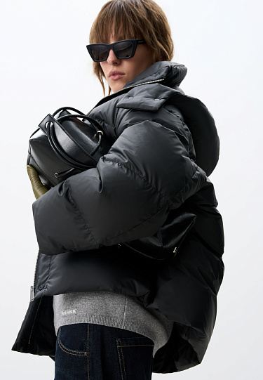 Стеганый пуховик на кулиске