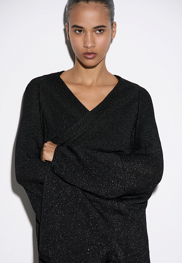 Трикотажный кардиган с люрексом