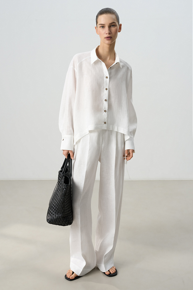 Рубашка на кулиске из 100% льна