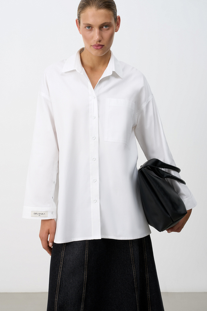Рубашка с накладным карманом на груди