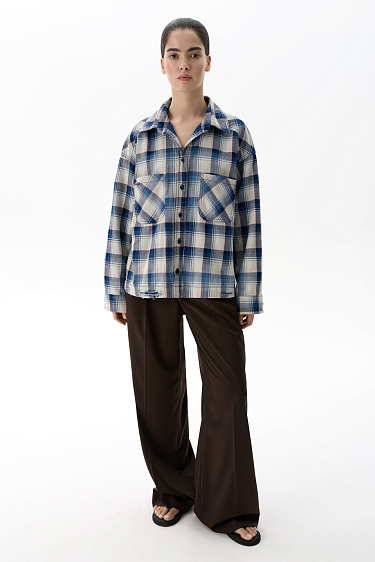 Рубашка в клетку из 100% хлопка