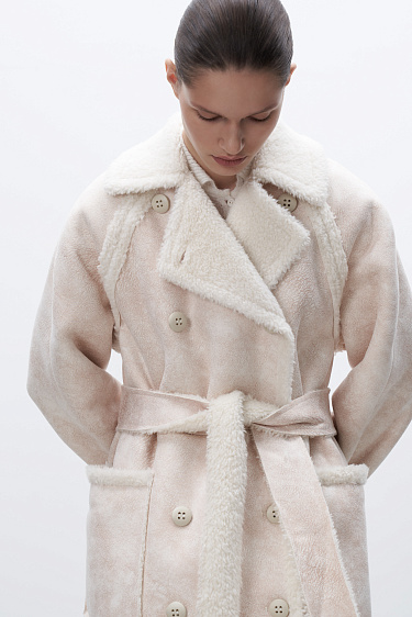 Пальто-дубленка из шерсти 