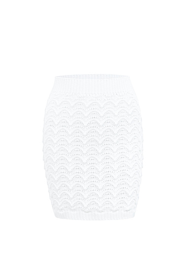 Юбка мини из хлопка с волнистым узором