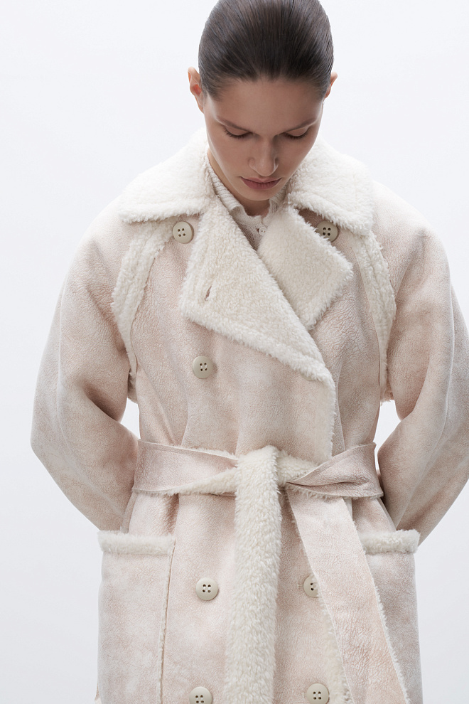 Пальто-дубленка из шерсти 