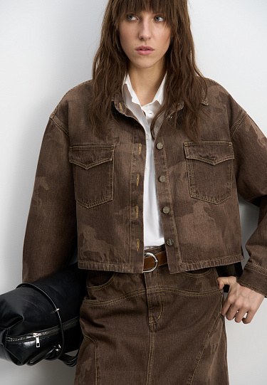 Юбка миди с принтом лошадей