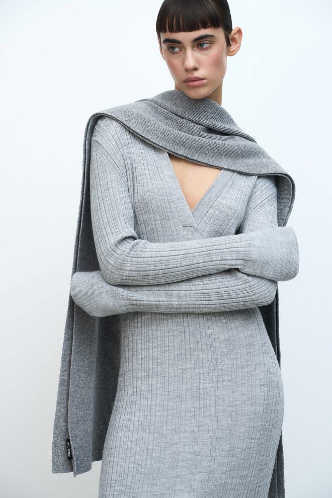 Длинный шарф из кашемира и шерсти