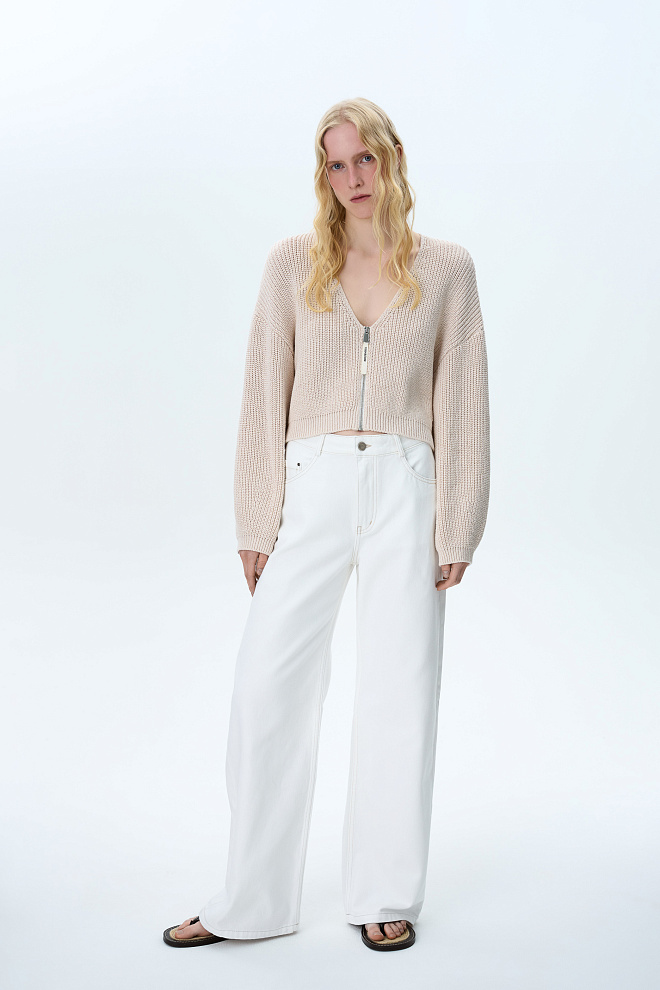 Кардиган из 100% хлопка на молнии