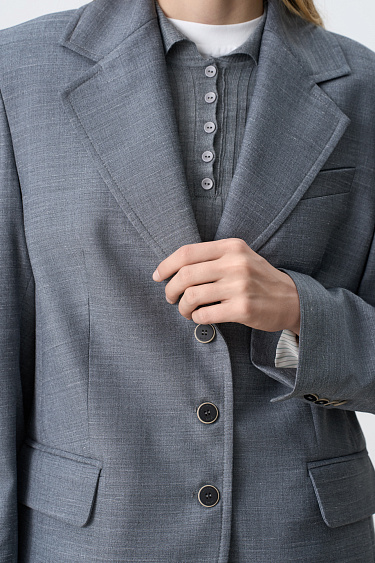 Однобортный жакет из шерсти