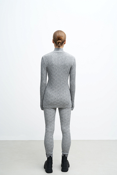 Трикотажные леггинсы из кашемира и шерсти с косами