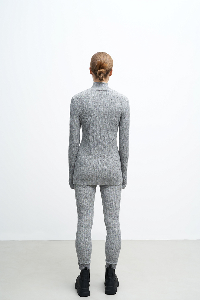 Трикотажные леггинсы из кашемира и шерсти с косами