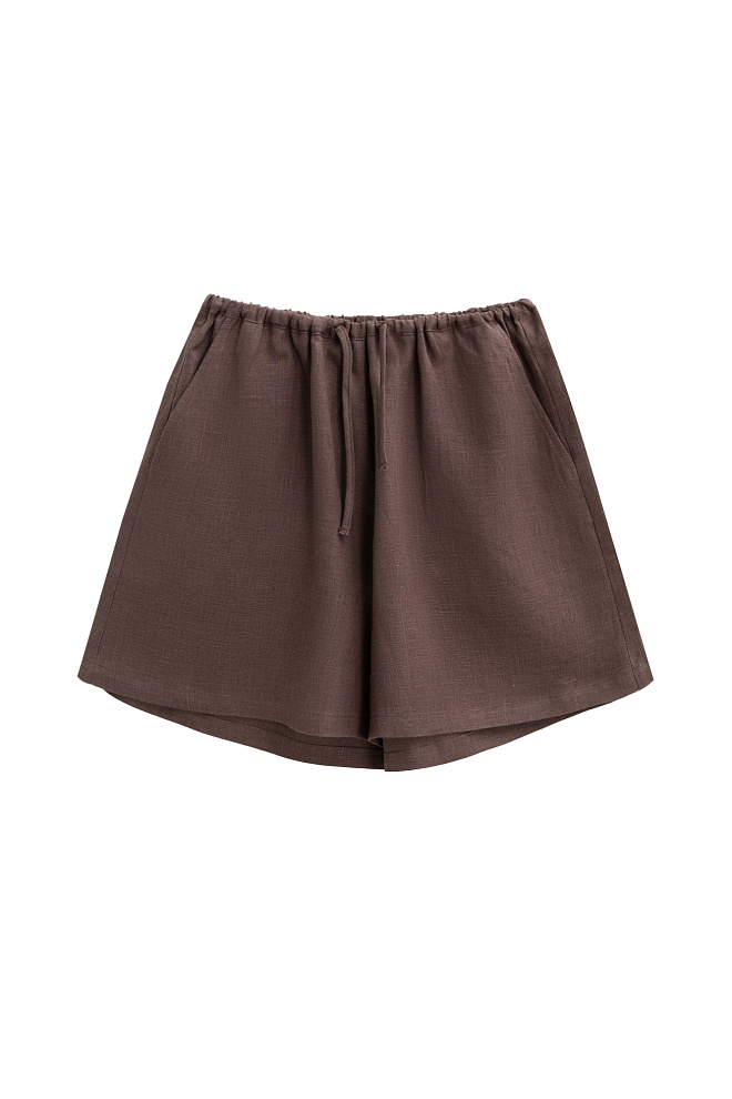 Льняные шорты с кулиской