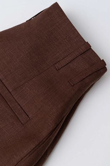 Шорты из 100% льна с высокой посадкой