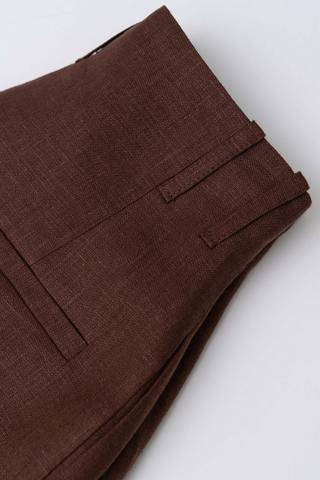 Шорты из 100% льна с высокой посадкой