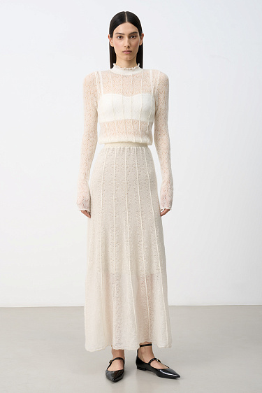 Ажурное платье из супер кид мохера и беби альпака