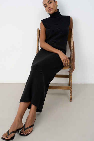 Трикотажная юбка миди из шерсти