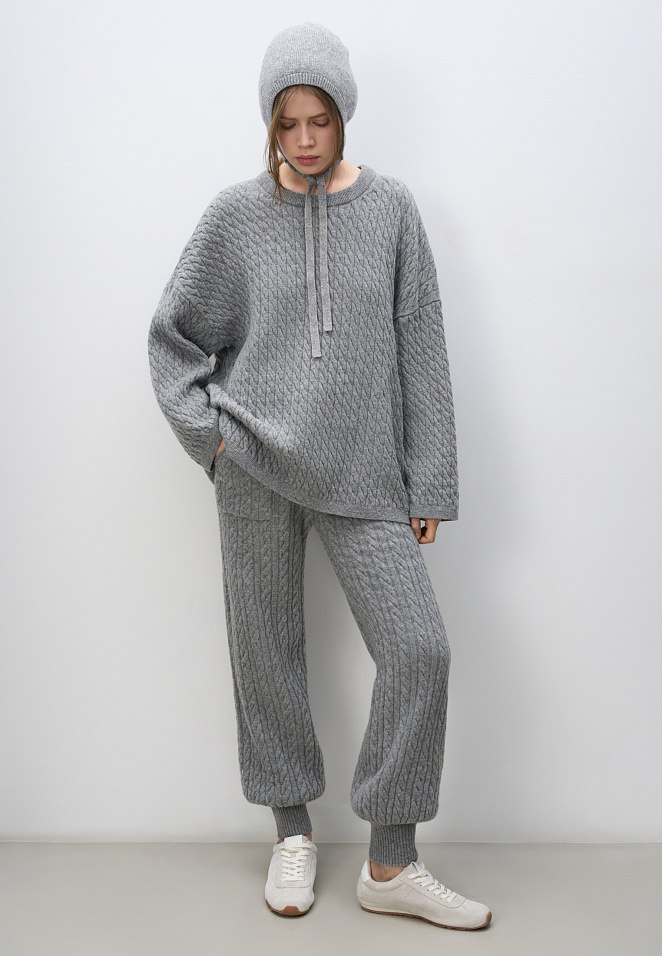 Джемпер с косами из 100% шерсти мериноса экстрафайн